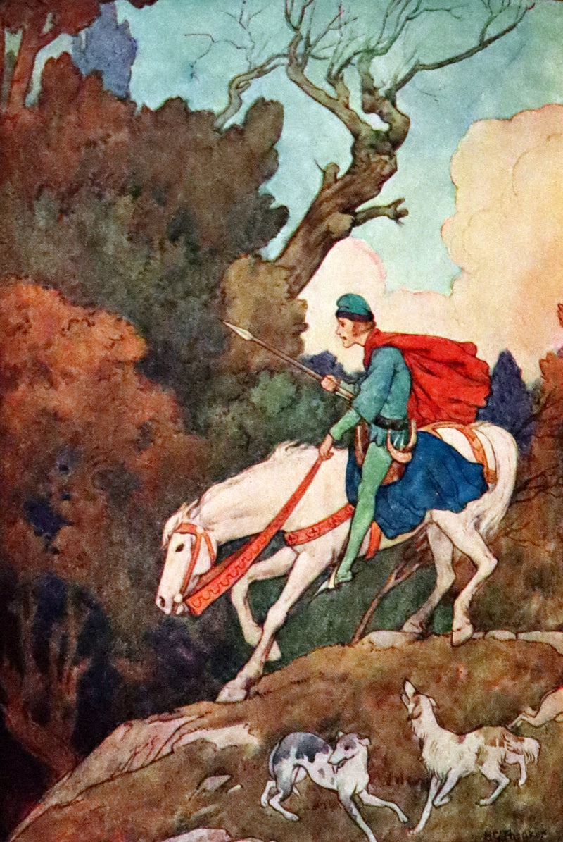 1925 Rare Book - Stories of King Arthur with 48 Colour Plates By Harry G. Theaker.