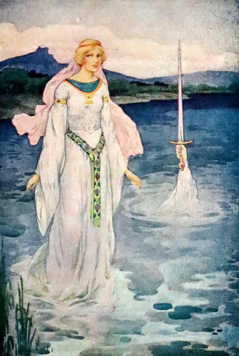 1925 Rare Book - Stories of King Arthur with 48 Colour Plates By Harry G. Theaker.