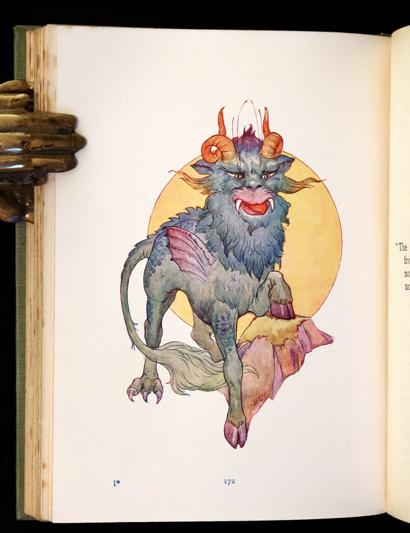 1925 Rare Book - Stories of King Arthur with 48 Colour Plates By Harry G. Theaker.