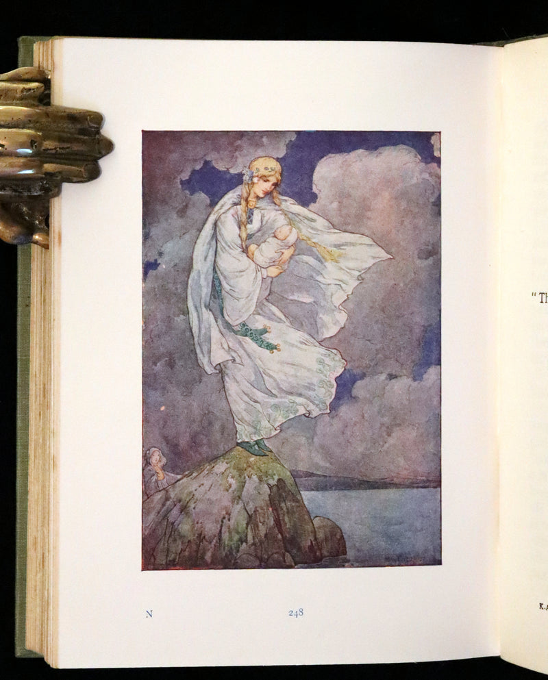 1925 Rare Book - Stories of King Arthur with 48 Colour Plates By Harry G. Theaker.