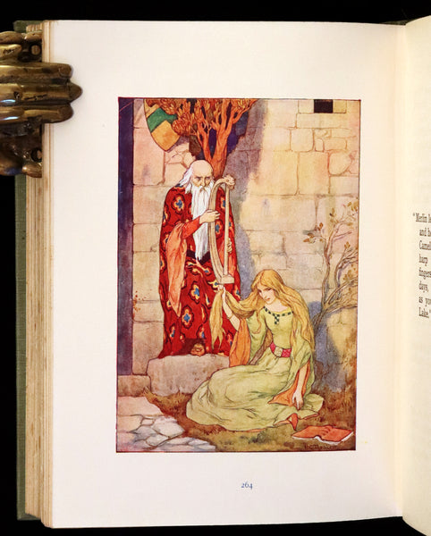 1925 Rare Book - Stories of King Arthur with 48 Colour Plates By Harry G. Theaker.