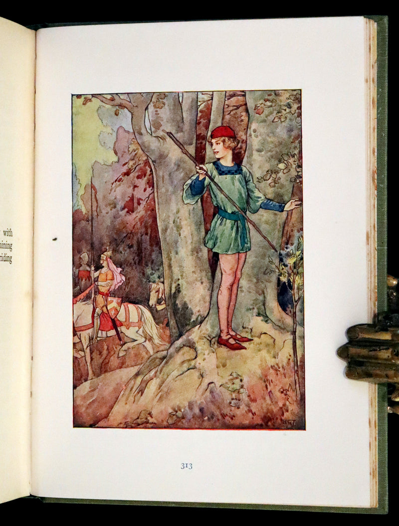 1925 Rare Book - Stories of King Arthur with 48 Colour Plates By Harry G. Theaker.