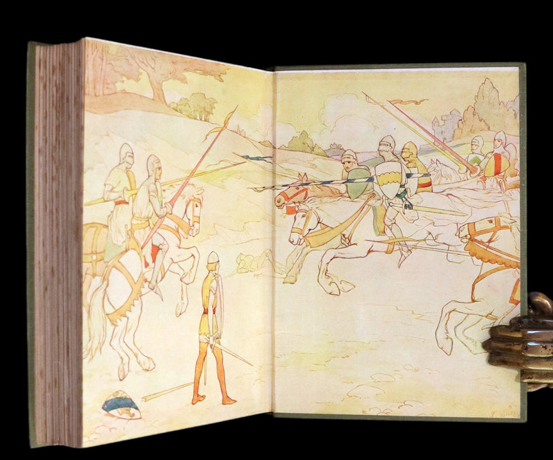 1925 Rare Book - Stories of King Arthur with 48 Colour Plates By Harry G. Theaker.
