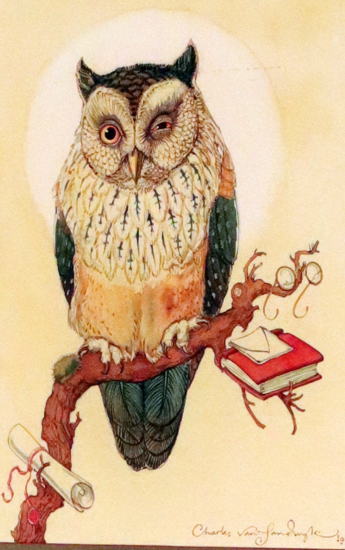 2012 Scarce Signed First Edition - Full Moon Eyes; An Ode to the Wisdom and Forbearance of Owls by Charles Van Sandwyk.
