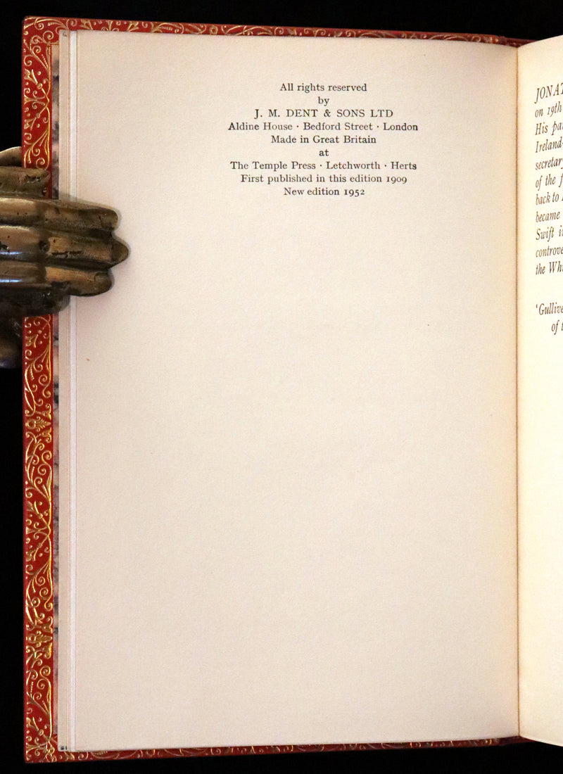 1952 Rare Book bound by Bayntun - Gulliver's Travels Into Several Remote Nations of the World. Illustrated by Arthur Rackham.