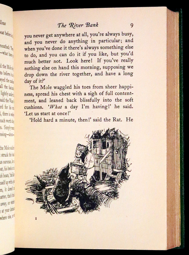 1933 First US Edition Illustrated by Shepard & bound by Bayntun - THE WIND IN THE WILLOWS.