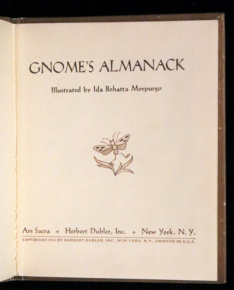 1942 Rare First US Edition - THE GNOME'S ALMANACK by Ida Bohatta translated by June Head.