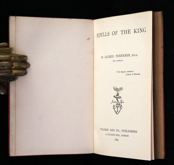 1869 Rare Book on Legend of King Arthur - IDYLLS OF THE KING by Alfred Tennyson.