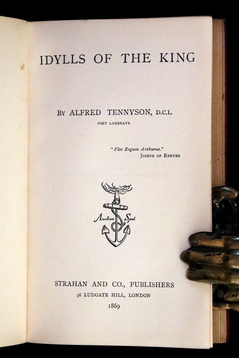 1869 Rare Book on Legend of King Arthur - IDYLLS OF THE KING by Alfred Tennyson.