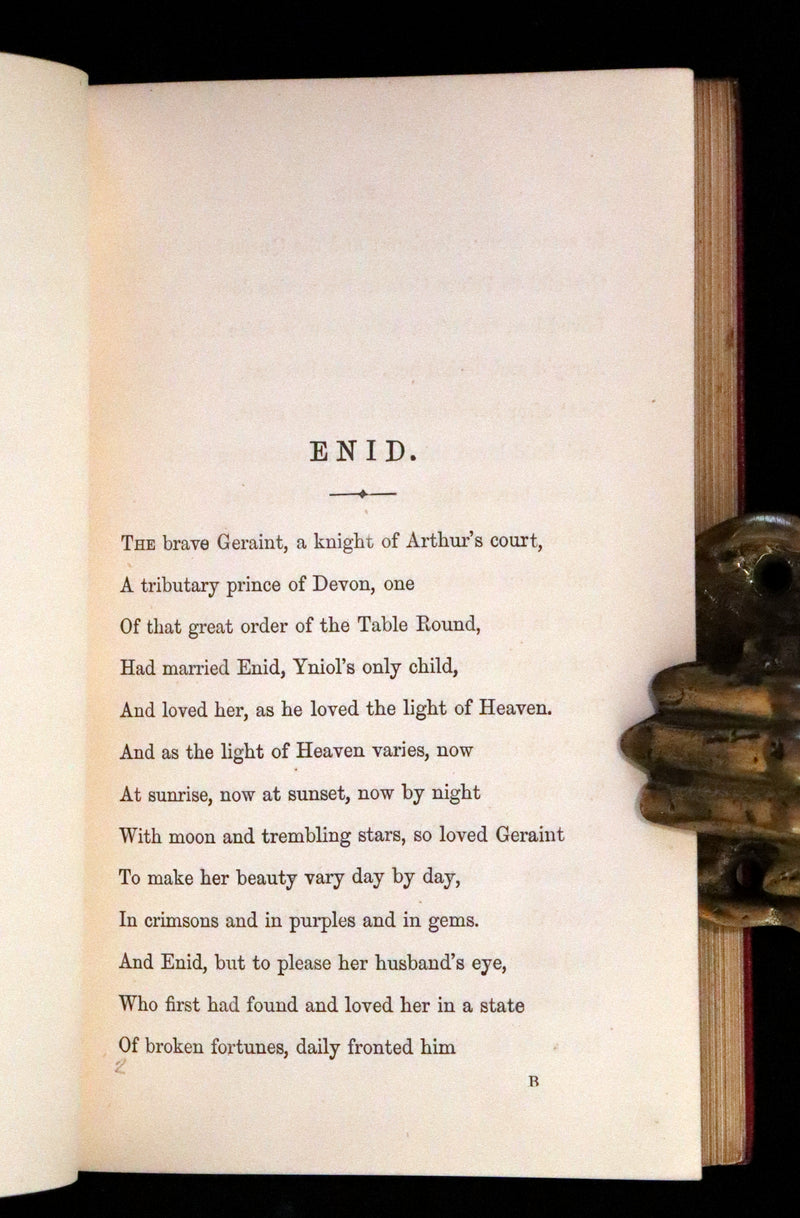 1869 Rare Book on Legend of King Arthur - IDYLLS OF THE KING by Alfred Tennyson.