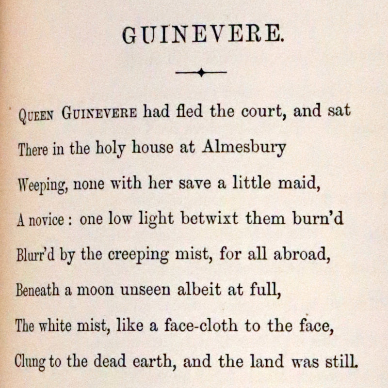 1869 Rare Book on Legend of King Arthur - IDYLLS OF THE KING by Alfred Tennyson.