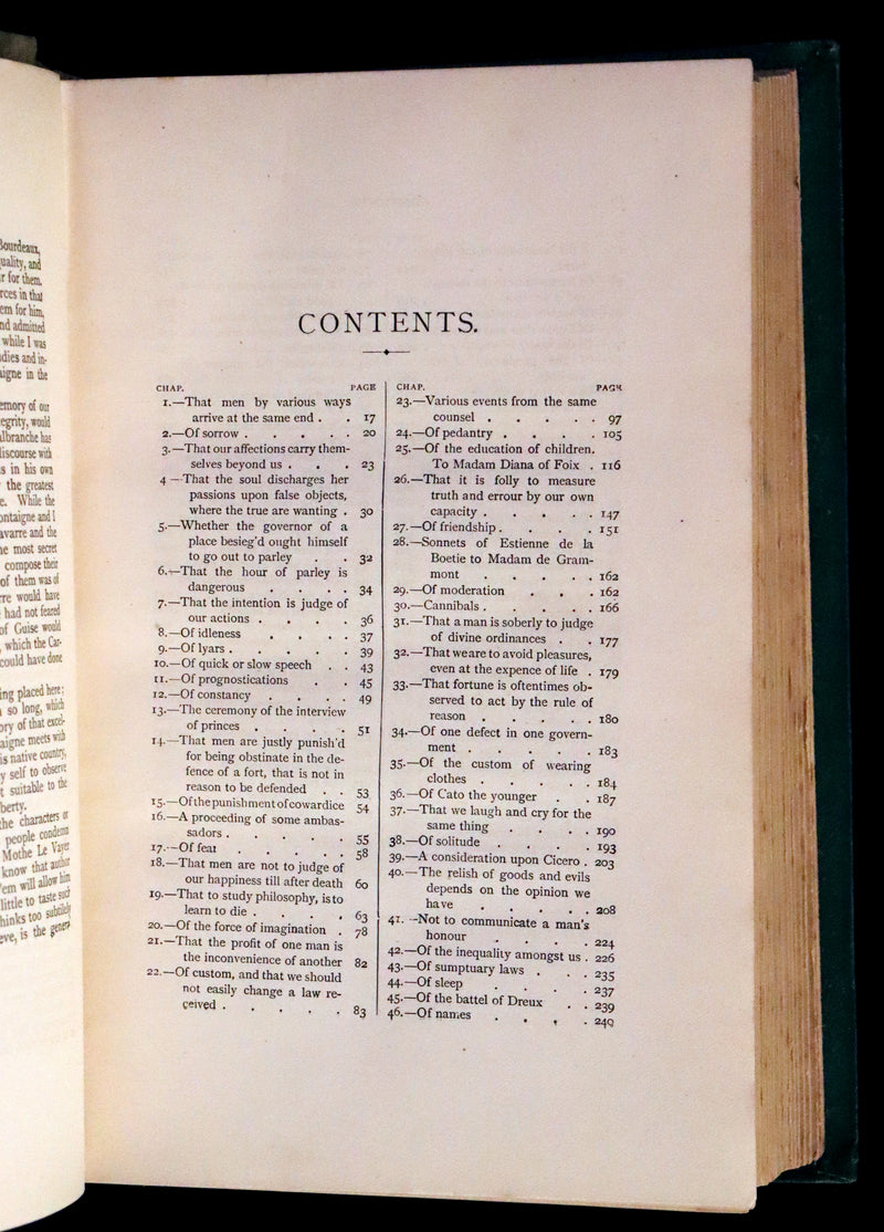 1870 Rare Victorian Book - The Essays of Michael Seigneur de Montaigne.