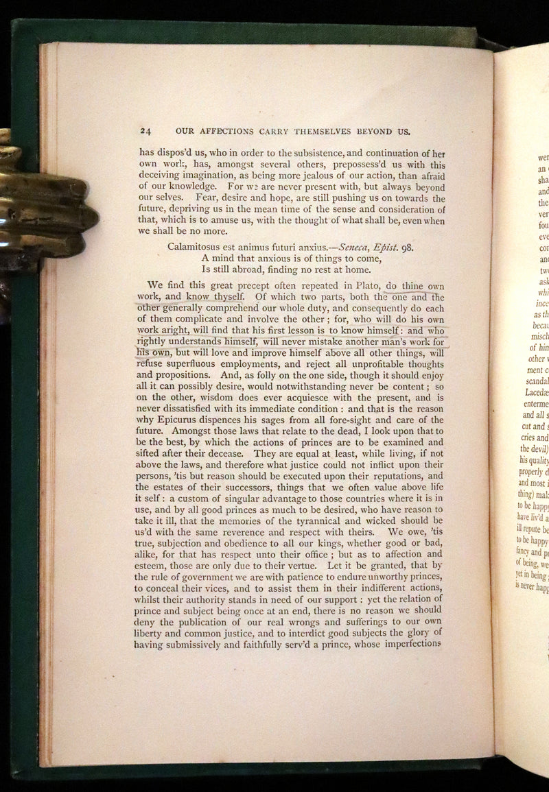 1870 Rare Victorian Book - The Essays of Michael Seigneur de Montaigne.