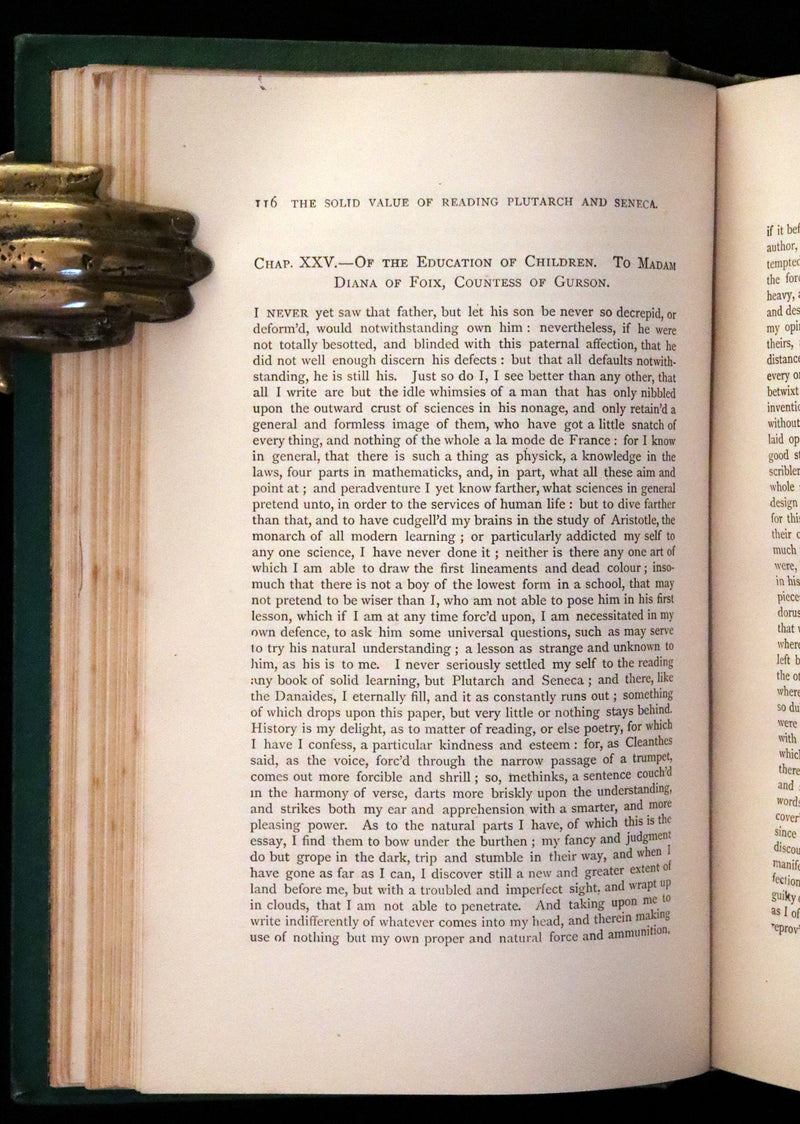 1870 Rare Victorian Book - The Essays of Michael Seigneur de Montaigne.