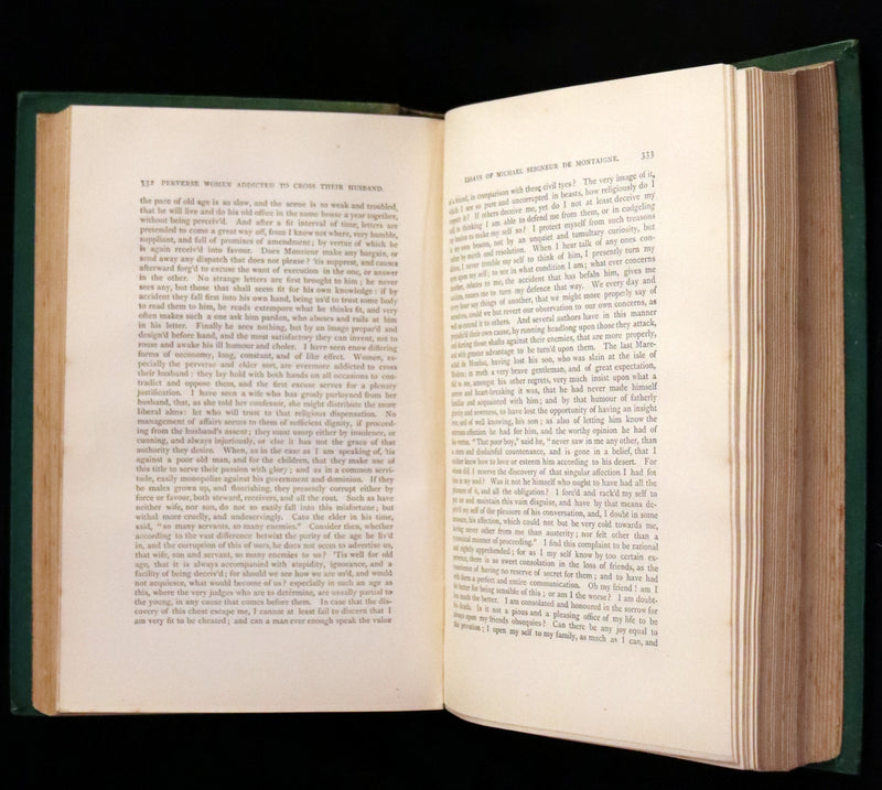 1870 Rare Victorian Book - The Essays of Michael Seigneur de Montaigne.