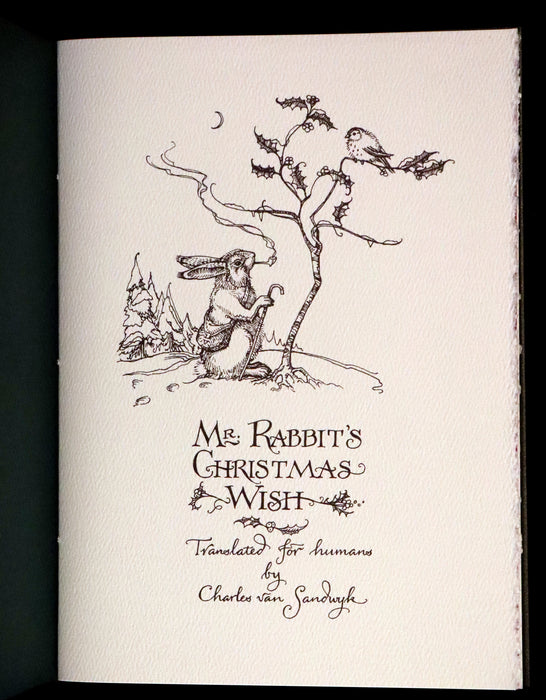 2004 Scarce First Edition - Mr. Rabbit's Christmas Wish Translated for Humans by Charles van Sandwyk.