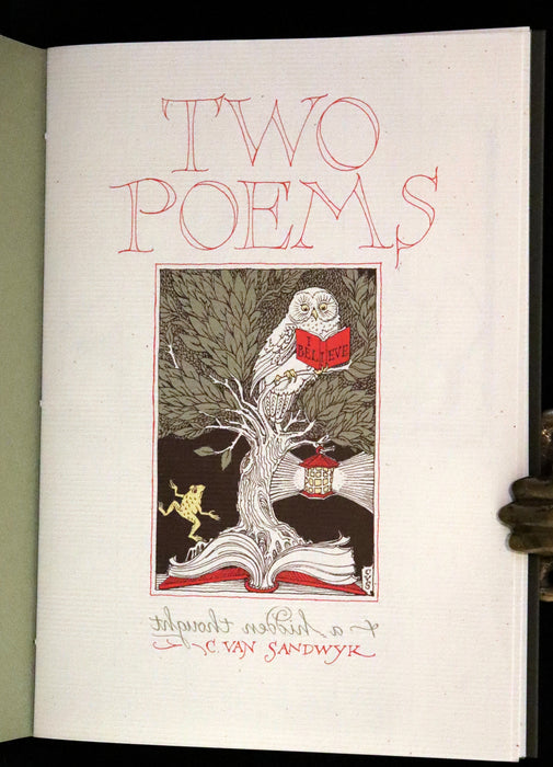 2012 Rare Signed First Edition - I Believe: Two Poems and a Hidden Thought by Charles van Sandwyk.