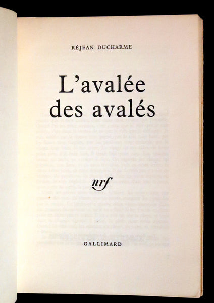 1966 Scarce French First Edition - L'Avalée des avalés (The Swallower Swallowed) by Réjean Ducharme.