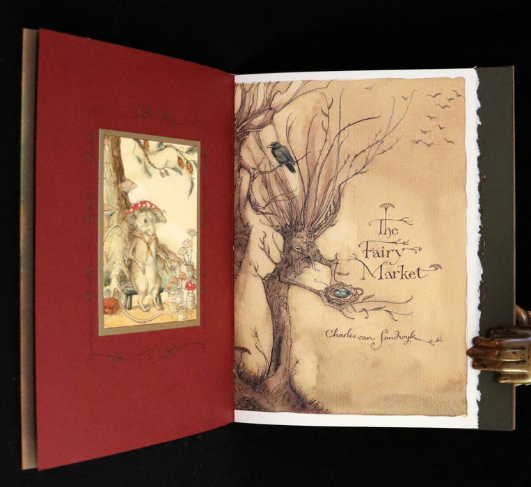 2009 Scarce First Edition - The Fairy Market by Charles van Sandwyk dedicated to Arthur Rackham.