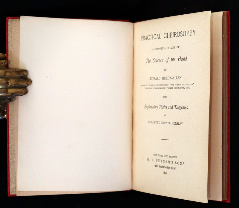1893 Rare Chiromancy Book - Practical Cheirosophy, the Science of the Hand.