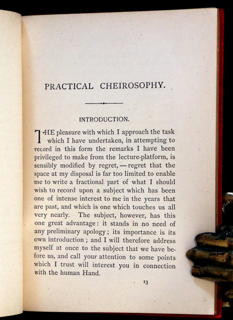 1893 Rare Chiromancy Book - Practical Cheirosophy, the Science of the Hand.