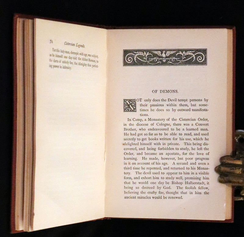 1872 Scarce 1stED - Cistercian Legends of the Thirteenth Century, translated from the Latin by Henry Collins.
