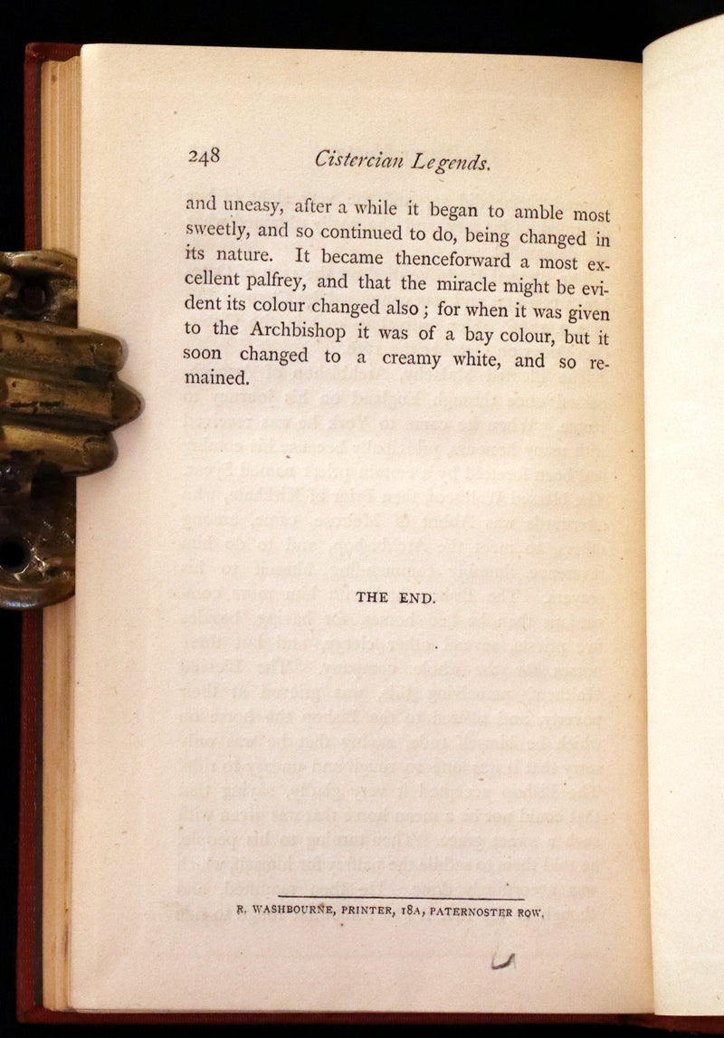 1872 Scarce 1stED - Cistercian Legends of the Thirteenth Century, translated from the Latin by Henry Collins.