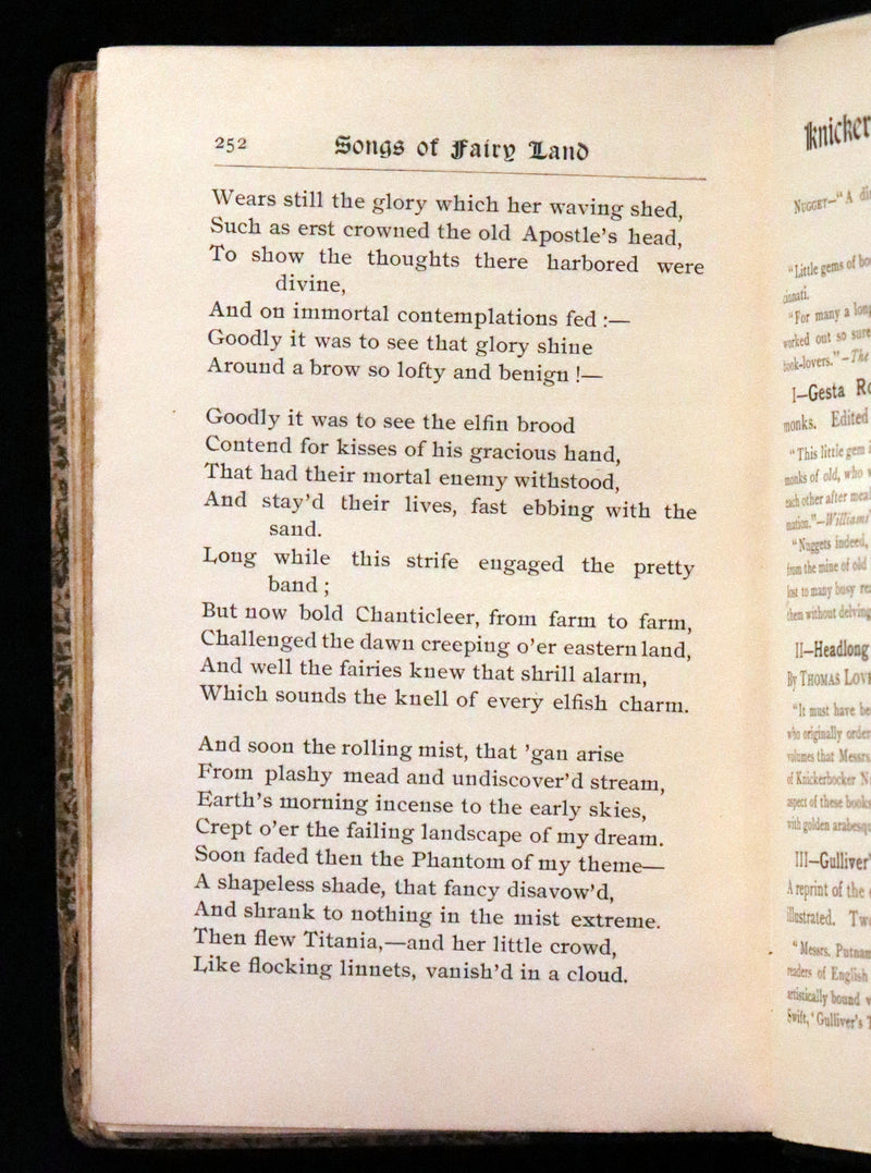 1889 Scarce First Edition - Songs of Fairy Land inscribed by Edward T. Mason, Illustrated by Maud Humphrey.