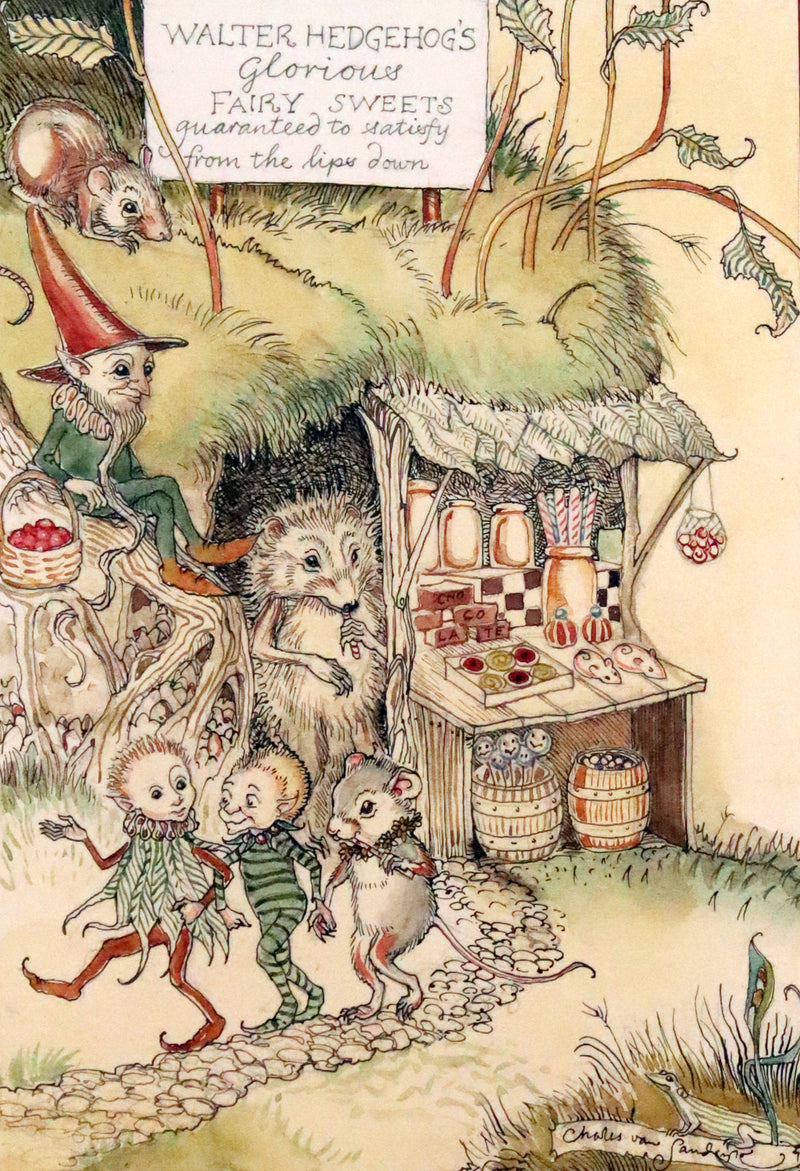 2009 Scarce First Edition - The Fairy Market by Charles van Sandwyk dedicated to Arthur Rackham.