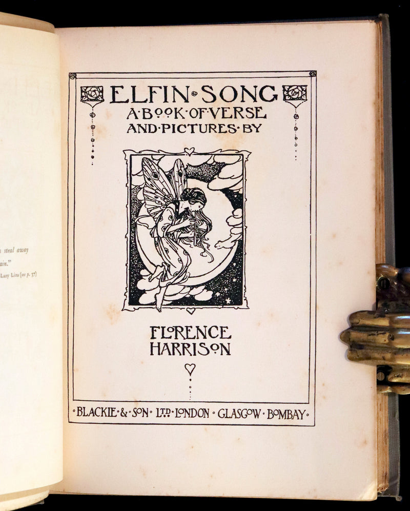 1912 Rare First Edition - ELFIN SONG, A Book of Verse and Pictures by Florence Harrison.