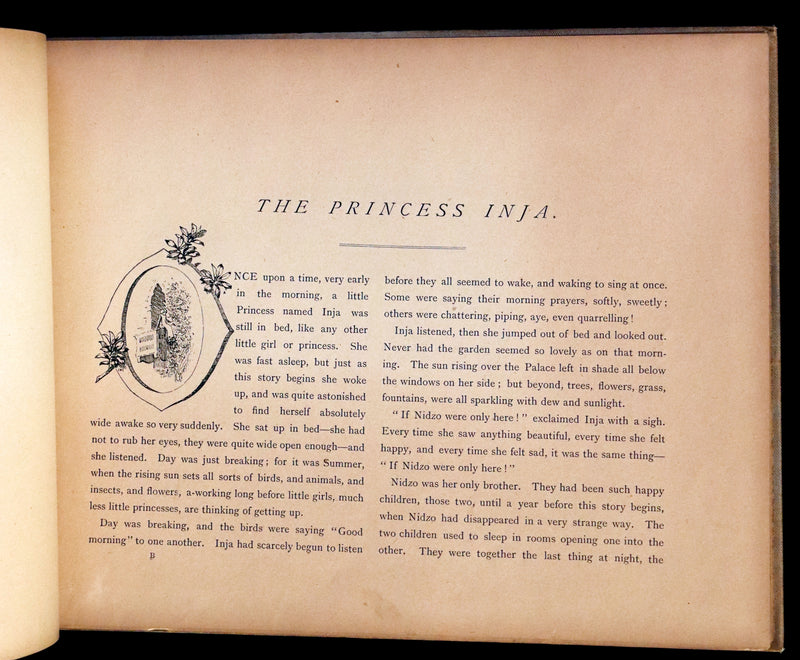 1889 Scarce First Edition - The Princess Inja: A Fairy Tale. Illustrated by J.W. Cawston.