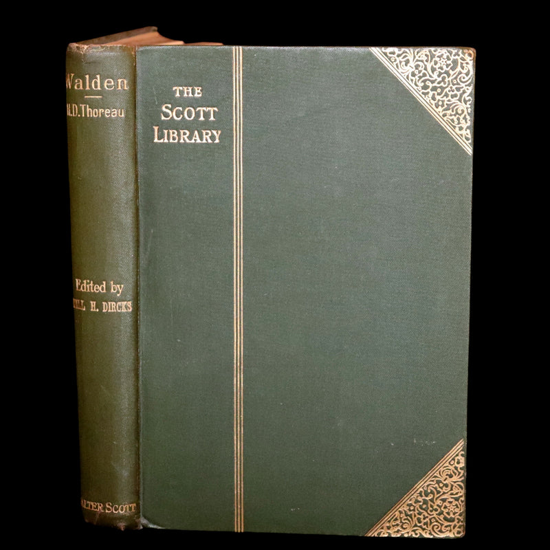 1886 Rare Victorian Book - WALDEN by Henry David THOREAU With an Introductory Note by Will H. Dircks.