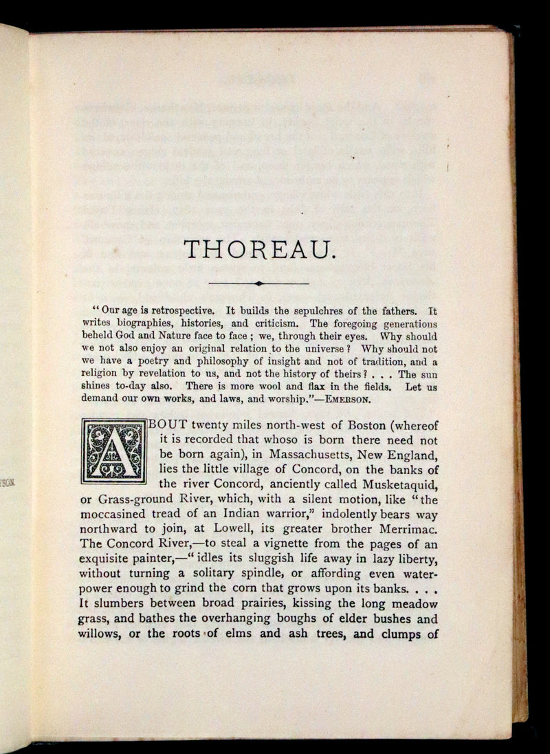 1886 Rare Victorian Book - WALDEN by Henry David THOREAU With an Introductory Note by Will H. Dircks.