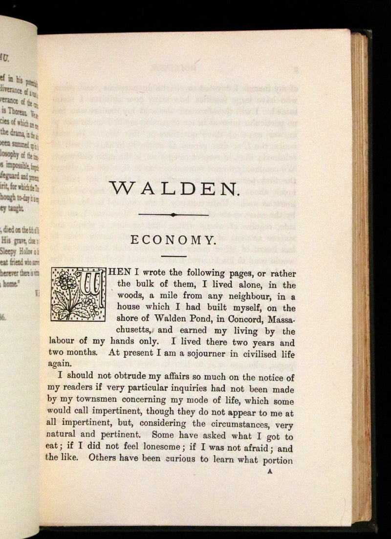 1886 Rare Victorian Book - WALDEN by Henry David THOREAU With an Introductory Note by Will H. Dircks.