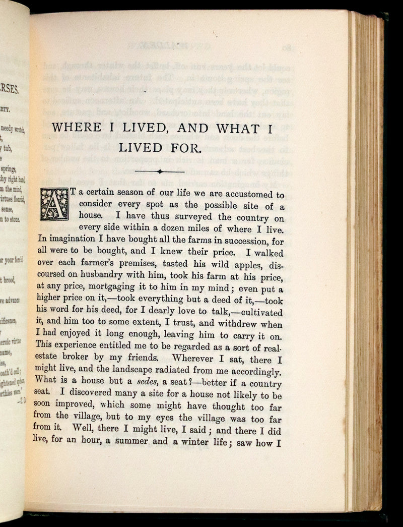 1886 Rare Victorian Book - WALDEN by Henry David THOREAU With an Introductory Note by Will H. Dircks.