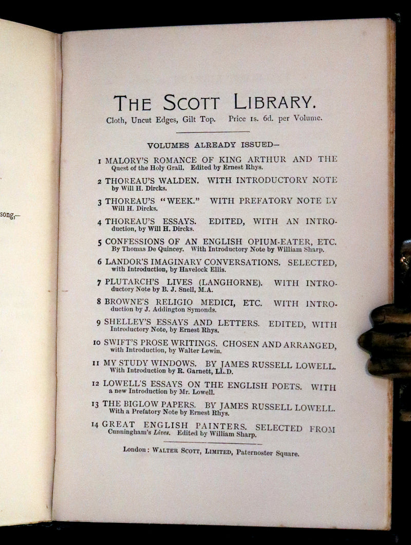 1886 Rare Victorian Book - WALDEN by Henry David THOREAU With an Introductory Note by Will H. Dircks.