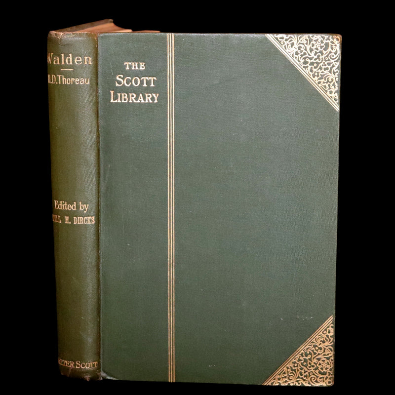 1886 Rare Victorian Book - WALDEN by Henry David THOREAU With an Introductory Note by Will H. Dircks.