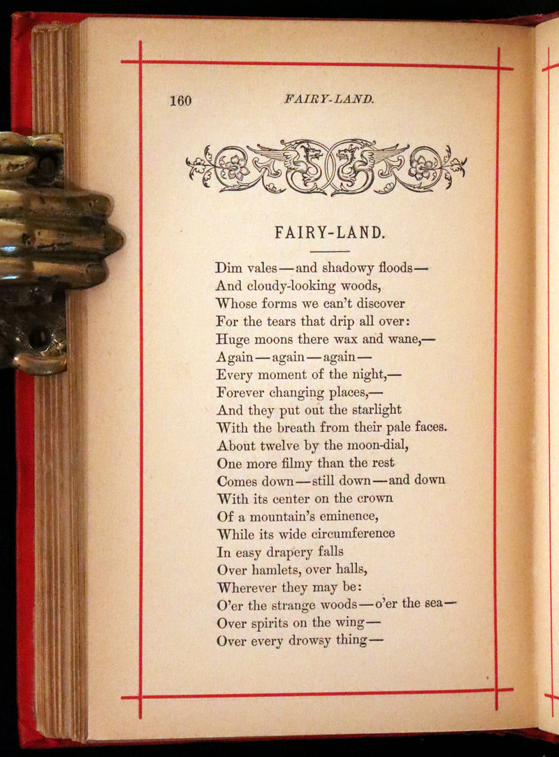 1884 Rare Book - Poems by Edgar Allan POE with Memoir (The Raven, Lenore, Fairy-Land, ...)