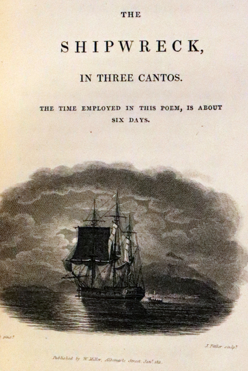 1811 Rare  Book - The Shipwreck by William Falconer, illustrated by Nicholas Pocock. This pretty edition is "corrected from the first and second editions".