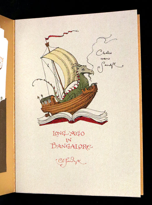 2014 Rare Signed Edition - Long Ago in Bangalore: 6 Bookplates, 4 Bookmarks, and One Lovely Poem by Charles van Sandwyk.