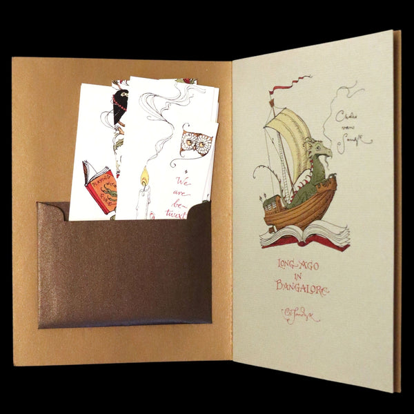 2014 Rare Signed Edition - Long Ago in Bangalore: 6 Bookplates, 4 Bookmarks, and One Lovely Poem by Charles van Sandwyk.