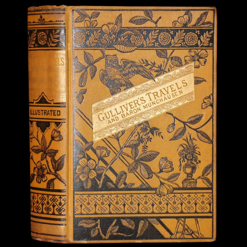 1880 Rare Victorian Book - Gulliver's Travels Into Several Remote Nations of the World & Baron Munchausen, Illustrated.