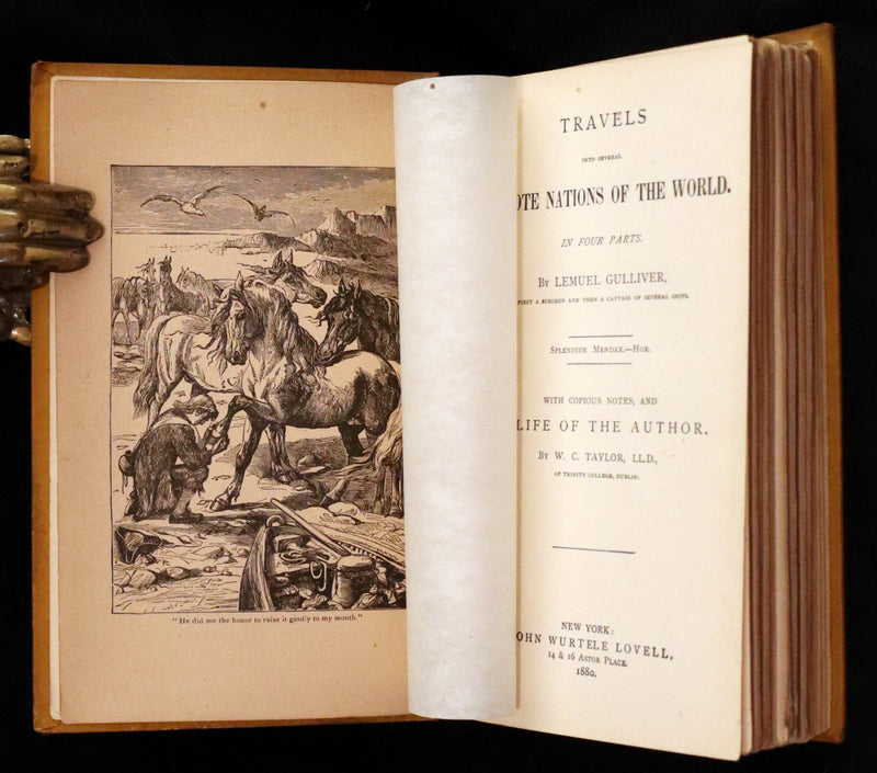 1880 Rare Victorian Book - Gulliver's Travels Into Several Remote Nations of the World & Baron Munchausen, Illustrated.