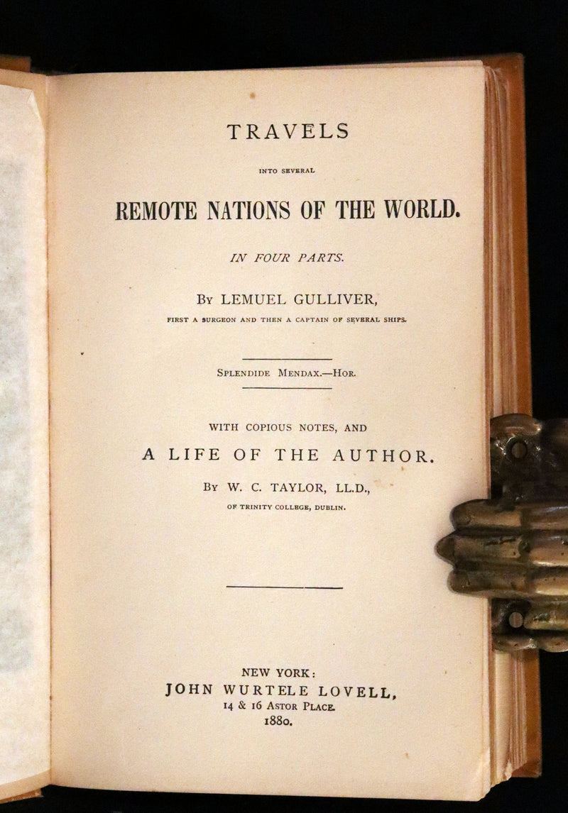 1880 Rare Victorian Book - Gulliver's Travels Into Several Remote Nations of the World & Baron Munchausen, Illustrated.