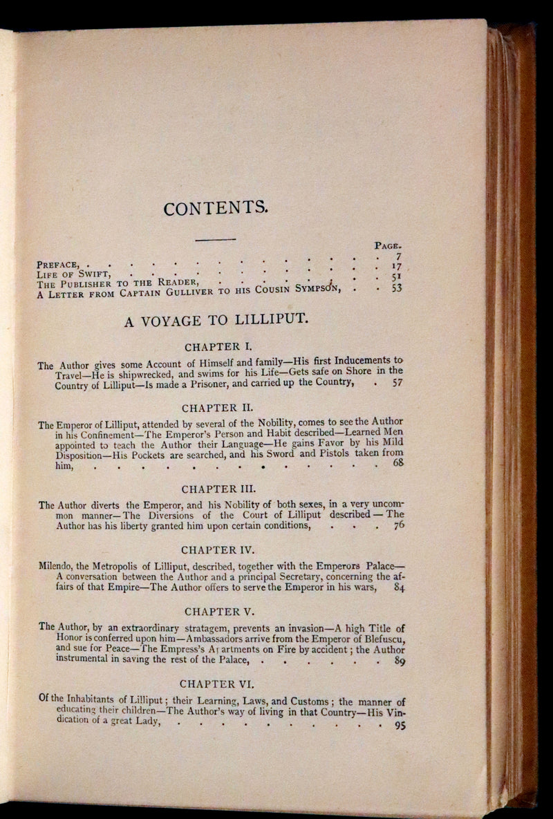 1880 Rare Victorian Book - Gulliver's Travels Into Several Remote Nations of the World & Baron Munchausen, Illustrated.