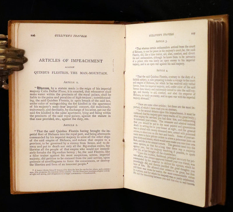 1880 Rare Victorian Book - Gulliver's Travels Into Several Remote Nations of the World & Baron Munchausen, Illustrated.