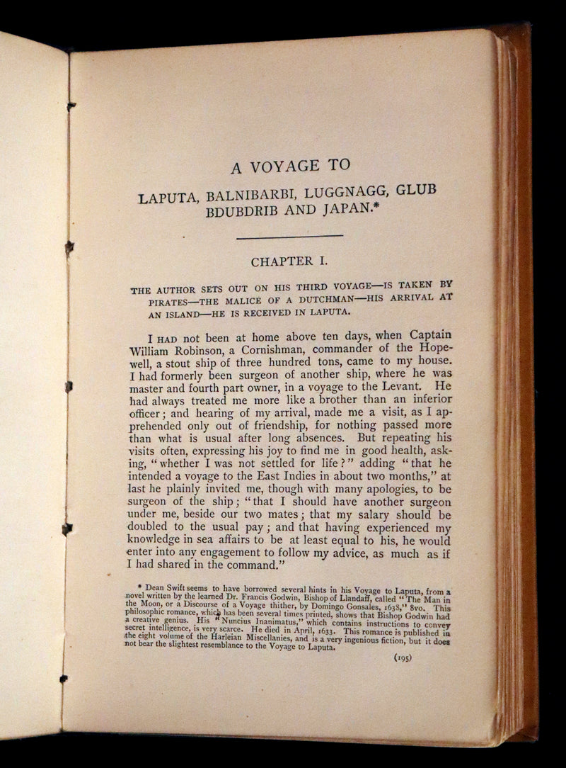 1880 Rare Victorian Book - Gulliver's Travels Into Several Remote Nations of the World & Baron Munchausen, Illustrated.