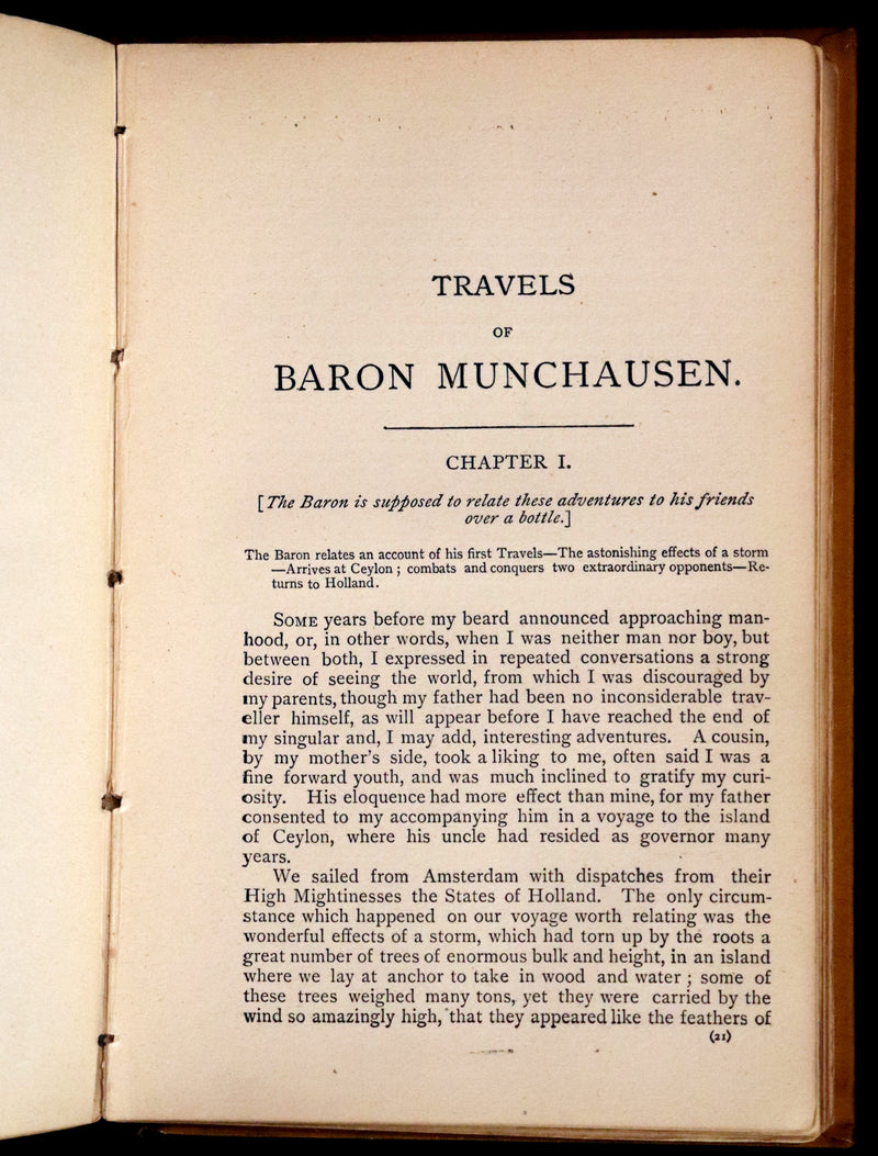 1880 Rare Victorian Book - Gulliver's Travels Into Several Remote Nations of the World & Baron Munchausen, Illustrated.