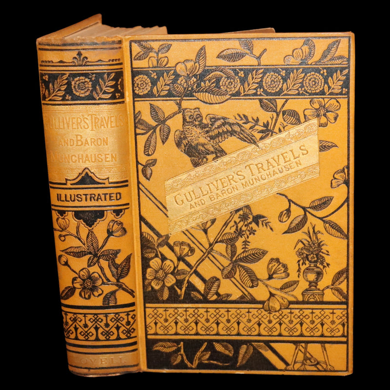 1880 Rare Victorian Book - Gulliver's Travels Into Several Remote Nations of the World & Baron Munchausen, Illustrated.