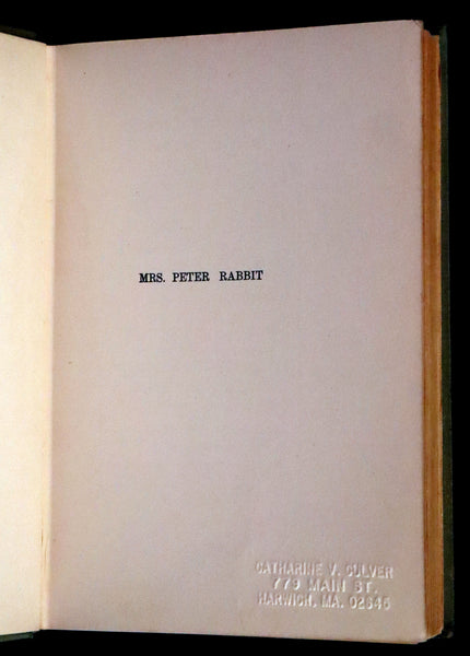 1925 Rare Book - Mrs. Peter Rabbit by Thornton W. Burgess, illustrated by Harrison Cady.